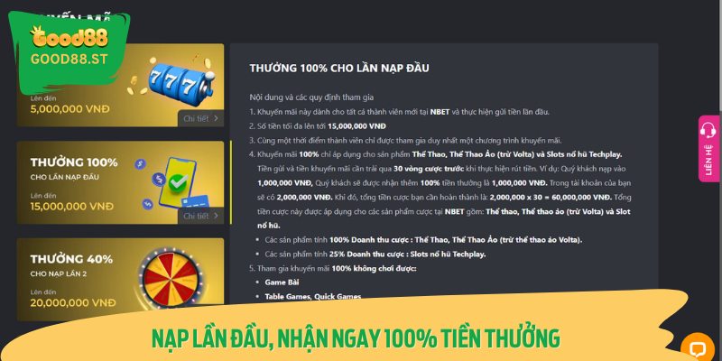 Ưu đãi đá gà khi nạp tiền lần đầu, tặng ngay 100% tiền thưởng