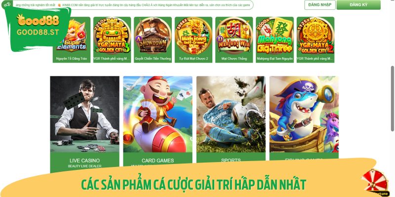 Các sản phẩm cá cược nổi bật được cung cấp bởi nhà cái